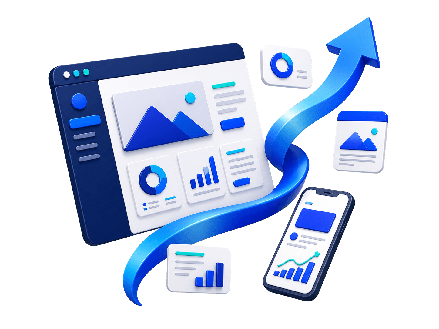 Web profesional conectada con nuevas oportunidades y crecimiento de negocio